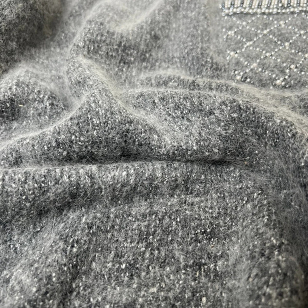 Vintage IB DIFFUSION Pearl‑Detail Silk‑Blend Sweater Size Medium - Picture 4 of 6